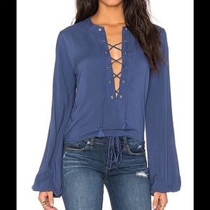 Faithfull the Brand Shrimpton Blouse in Blue